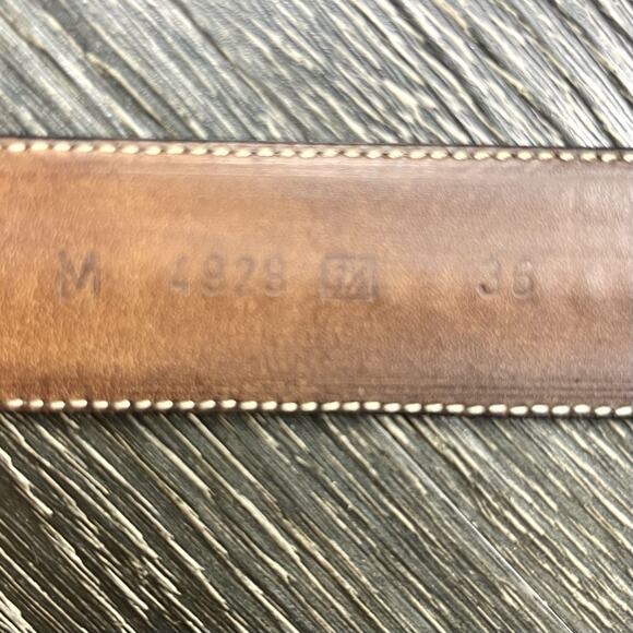 Mezlan Men’s Belt 4929 Brown Leather Woven Inlay Made in Spain Mens Size 36 - Picture 11 of 12